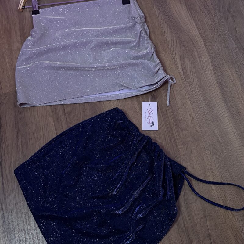 Pollera frunce brillos