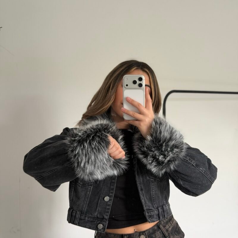 Campera jean con peluche
