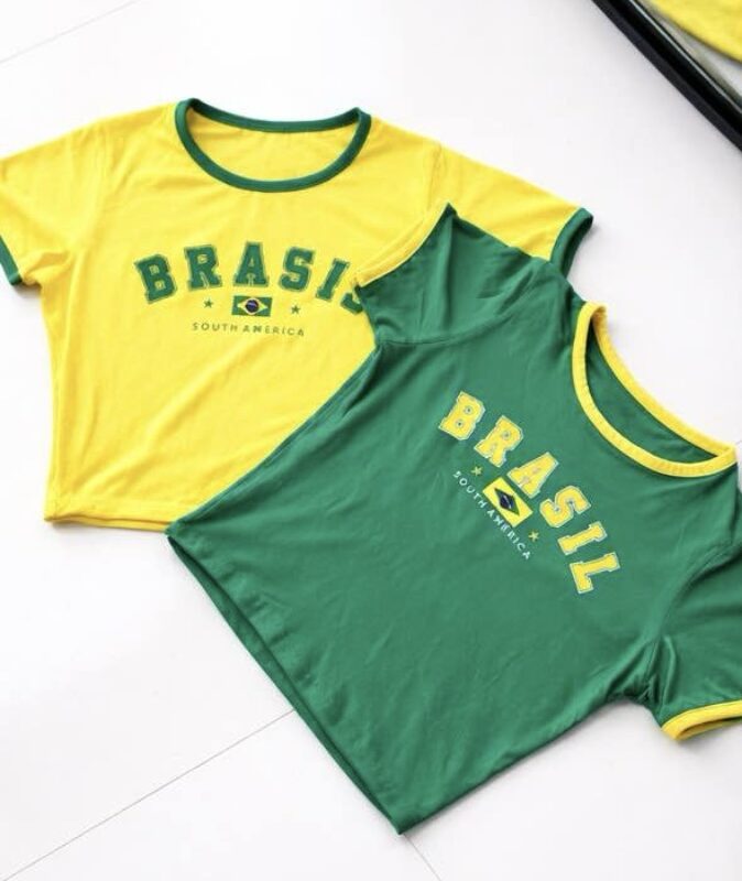 Remera crop Brasil