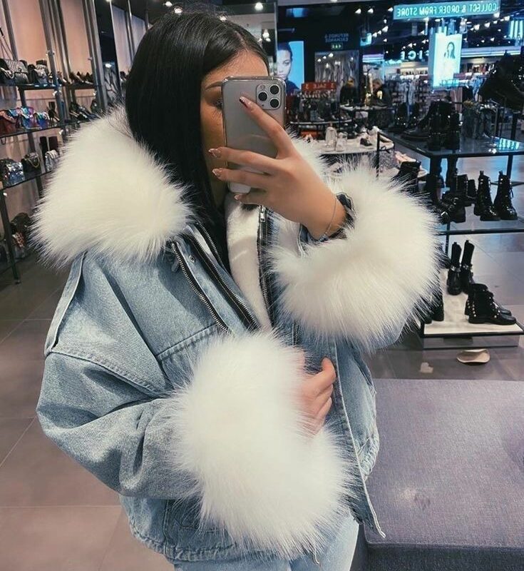 Campera jean con peluche