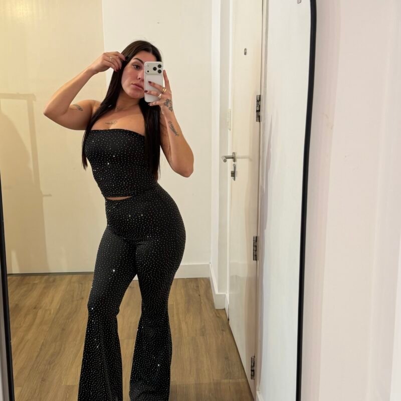 Pantalon Oxford Strass